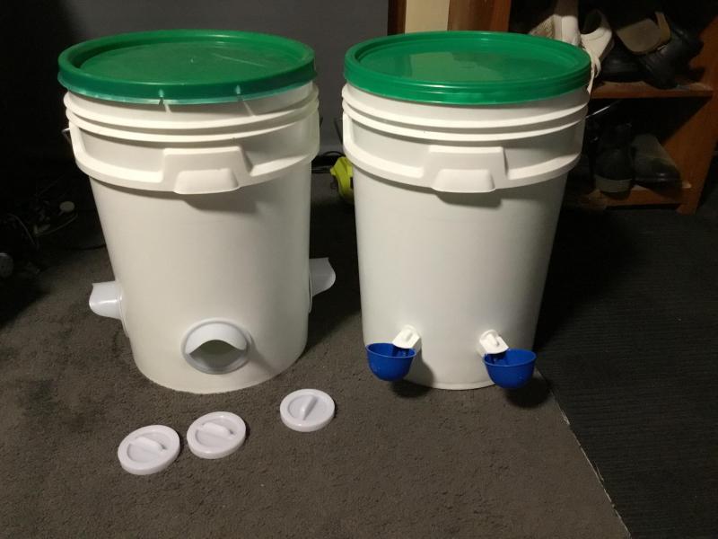 Chicken water and feed containers
