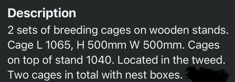 2 X bird/Budgie breeding cabinets