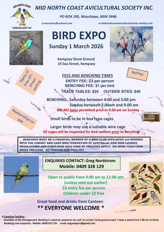 Mid North Coast Avicultural Society Bird Sale