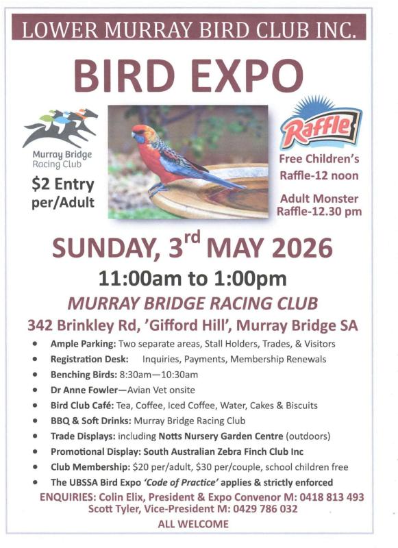 LOWER MURRAY BIRD EXPO 3RD  MAY 2026