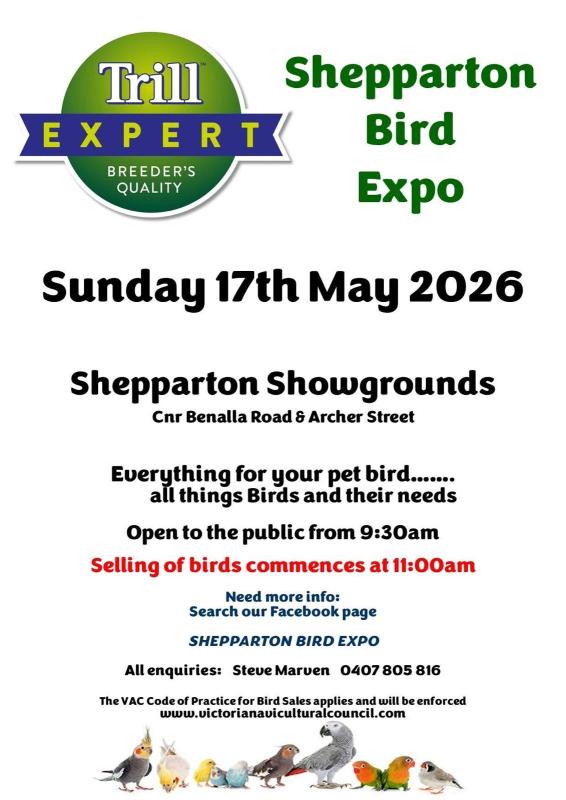Shepparton Bird Expo 17th May