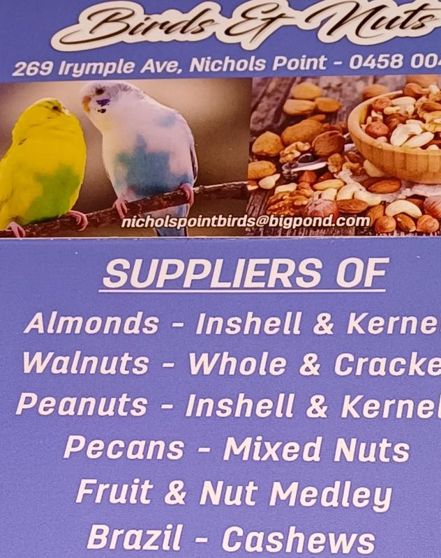 For all your nut requirements at the shepparton birdsale
