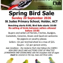 BIRD SALE CANCELLED Canberra Finch Club Spring Bird Sale