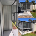 Double suspended bird aviary with walkway